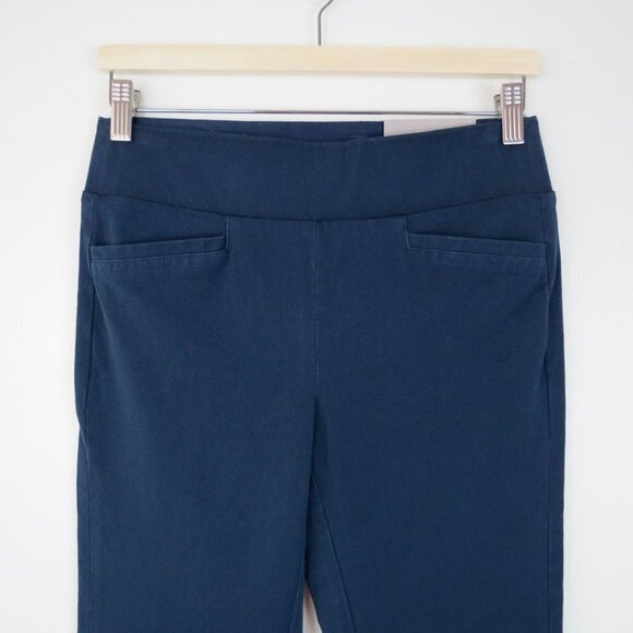 SOFT SURROUNDINGS Women's Navy Blue Stretch Straight Leg Crop Pants PXS NWT - Picture 2 of 8
